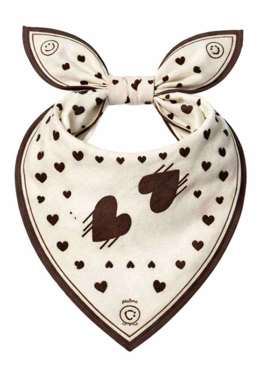 NEW KERRI ROSENTHAL drippy heart bandana scarf in white